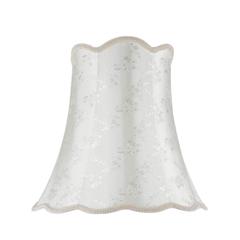 16 in. x 15 in. Ivory and Floral Design/Ivory Braided Trim Scallop Bell Lamp Shade price history on PriceWatchPro