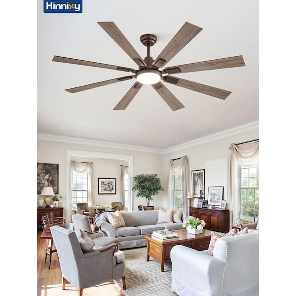 HINNIXY 62 in. Indoor Bronze 3-Colors LED 6-Speeds