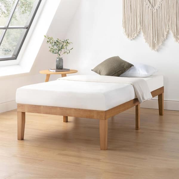 best price mattress Naturalista Classic Brown Natural Pine Solid Wood Frame Twin Platform Bed with Wooden Slats
