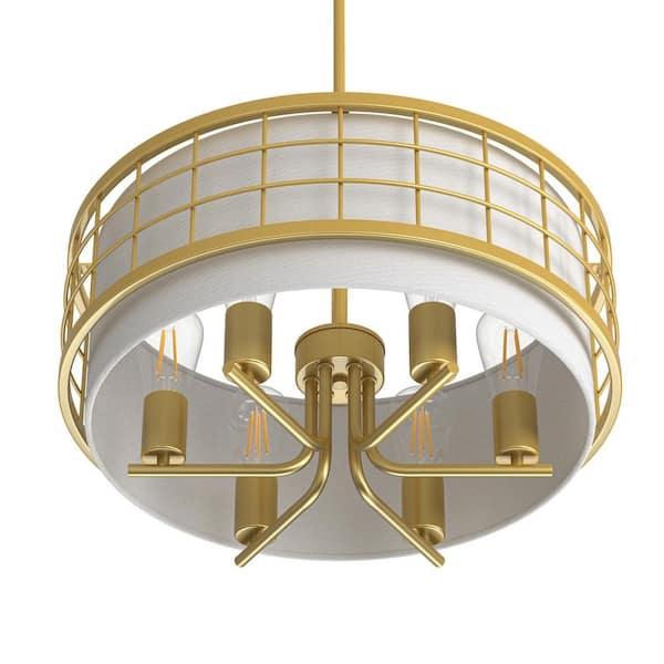 YANSUN 20 in. 6-Light Gold Farmhouse Chandelier, Adjustable