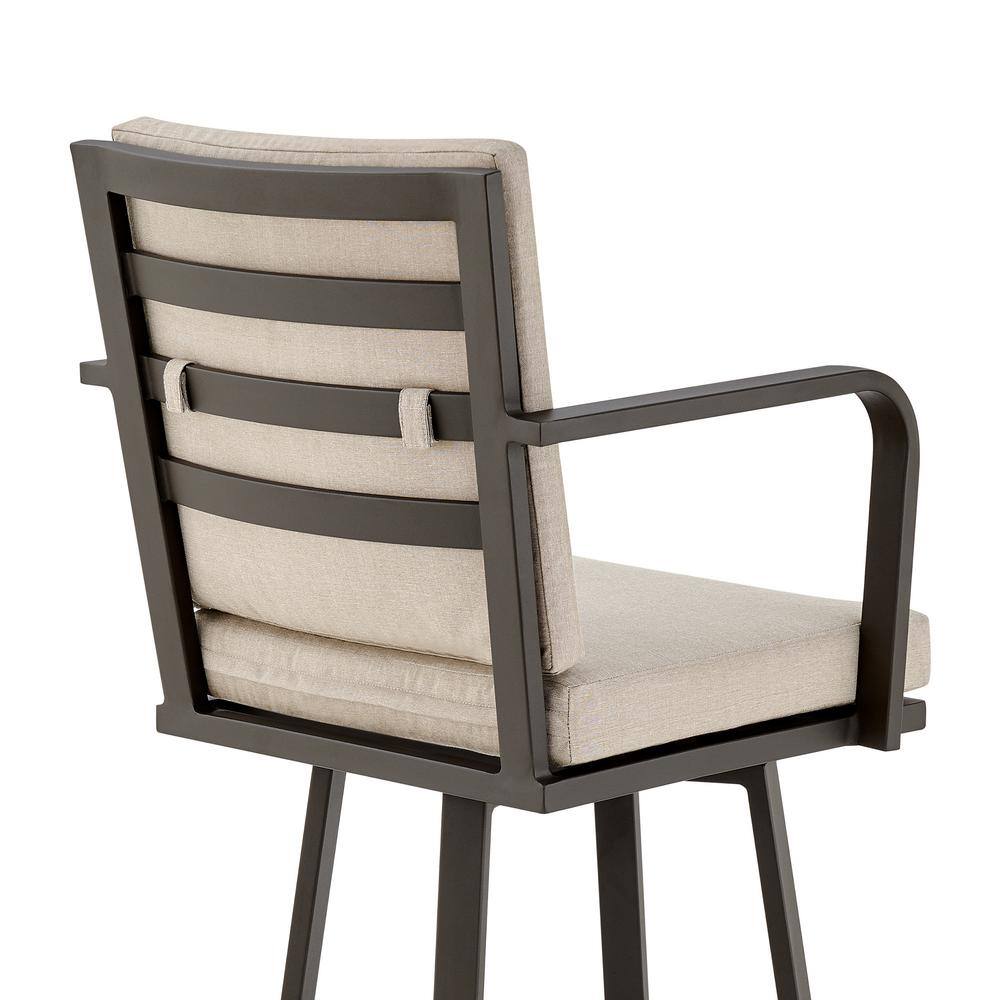 Eucalyptus Wood Outdoor Bar Stool with Cushions
