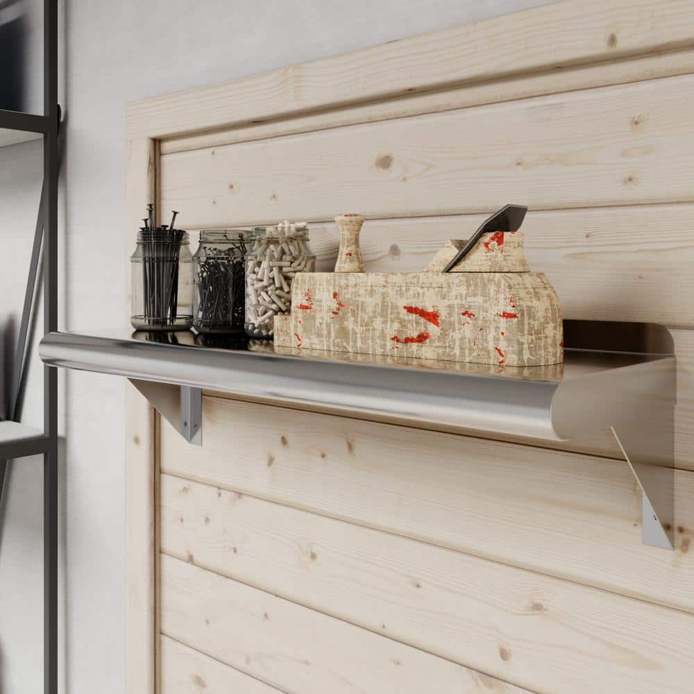24" Stainless Steel Wall Shelf with Brackets