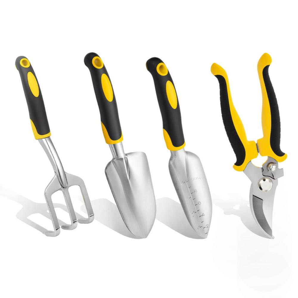 Rust Proof Aluminum Garden Tool Set with Ergonomic Non Slip Grips Yellow Black, 4-Piece price history on PriceWatchPro