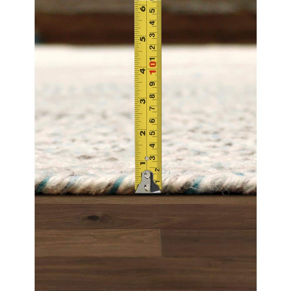 Handmade Blue Geometric Braided Synthetic Area Rug 5' x 8'
