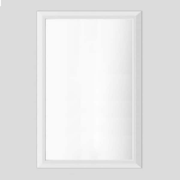 24 in. W x 36 in. H Rectangular Aluminum Alloy Framed and Tempered Glass Wall Bathroom Vanity Mirror in Matte White