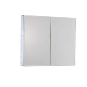 30. in W x 26 in. H Frameless Recessed or Surface-Mount Bathroom Medicine Cabinet with Mirror in Sliver