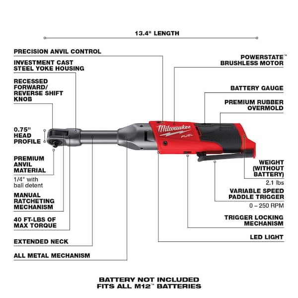 Milwaukee M12 FUEL 12-Volt Lithium-Ion Brushless Cordless 1/4 in 