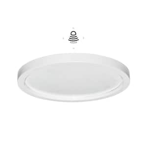 Radar Sensor Disk 5 in. Canless 3000K New Construction or Remodel Integrated LED Recessed Light Kit with White Trim