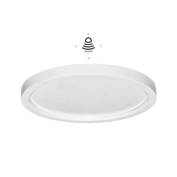 AMAX LIGHTING Radar Sensor Disk 5 in. Canless 3000K New Construction or Remodel Integrated LED Recessed Light Kit with White Trim