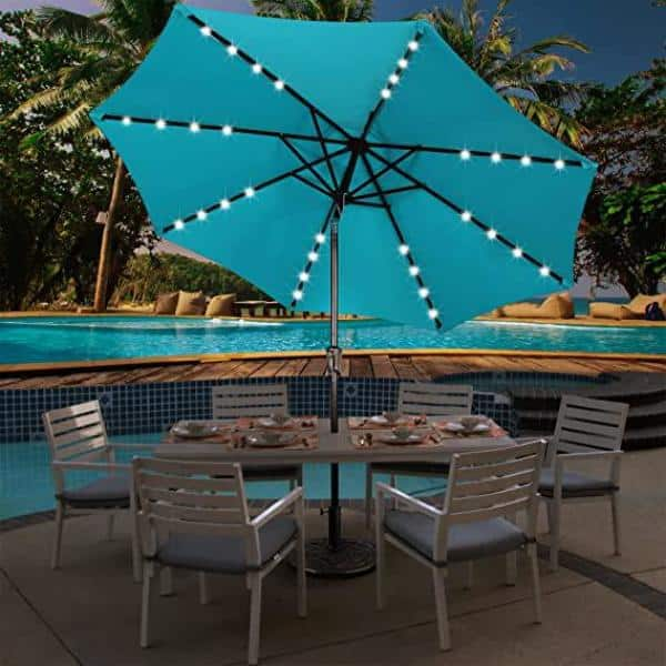 turquoise solar umbrella