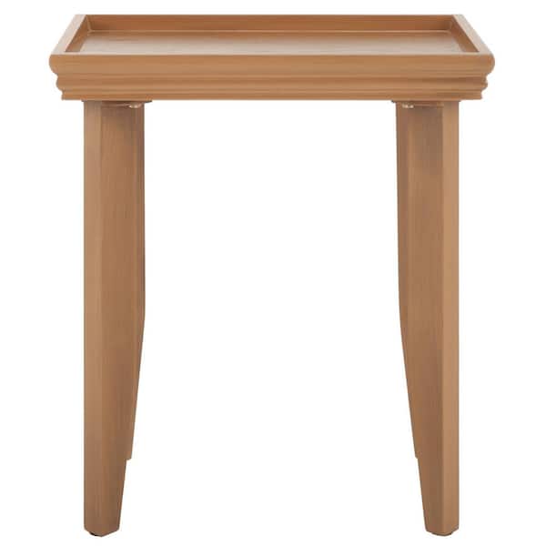 SAFAVIEH Naios 20.1 in. Sand Rectangular Wood End Table
