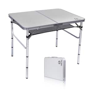 35.5 in. Card Table, Folding Picnic Table, Small Table, Adjustable Height Folding Table, Camping, Outdoor, Portable