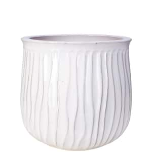 11 in. x 10 in. Riverside Decorative Ceramic Planter - Creamy White