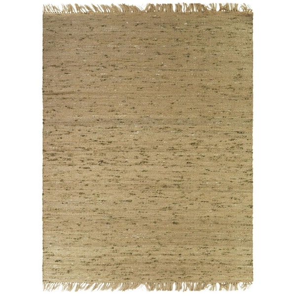 Deahl 5 ft. x 7 ft. Tan/5 ft. x 7 ft. Green Area Rug
