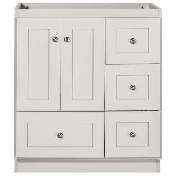 Simplicity by Strasser Shaker 30 in. W x 21 in. D x 34.5 in. H Bath Vanity Cabinet without Top in Dewy Morning
