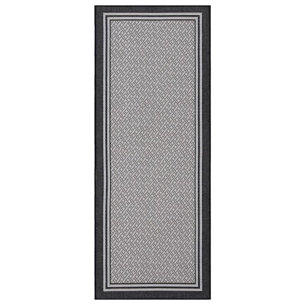 Black Border Design Flat Weave 2 Ft 7, Outdoor Carpet Runners By The Foot Home Depot