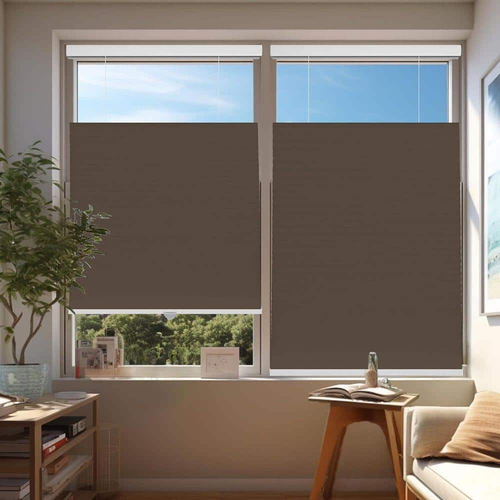 Chicology Cut-to-Size Brown Light Filtering Cordless Top Down