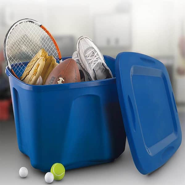HOMZ 18 gal. Plastic Storage Bin, 8-Pack, Blue - Yahoo Shopping