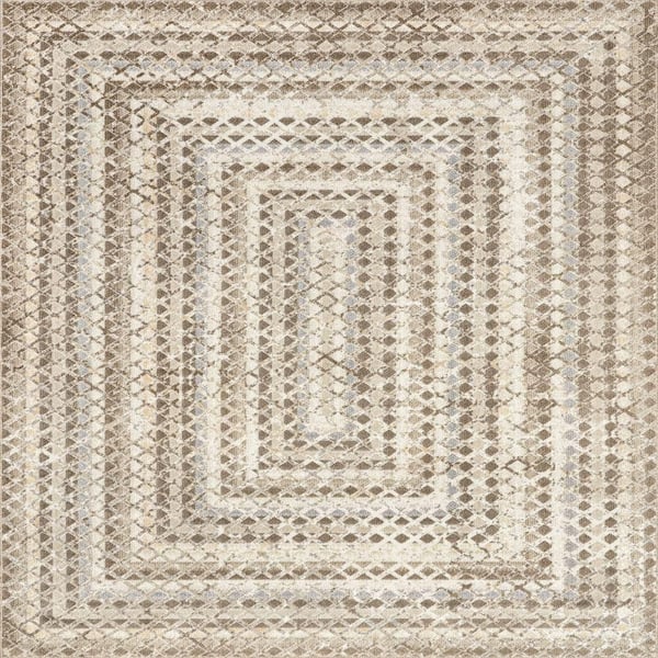 Carley Machine Washable Beige 7 ft. x 9 ft. Goemetric Area Rug
