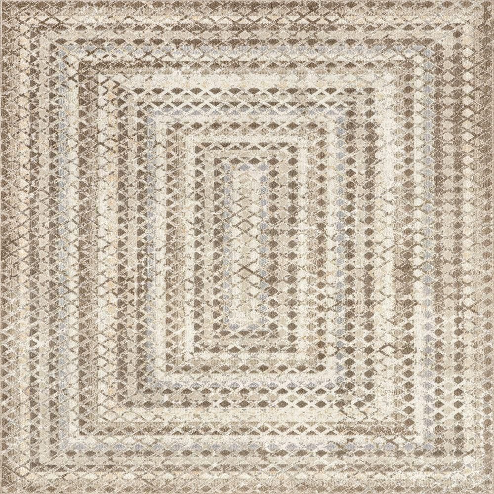 Eco-Friendly Beige Bohemian 8' x 10' Machine Washable Area Rug