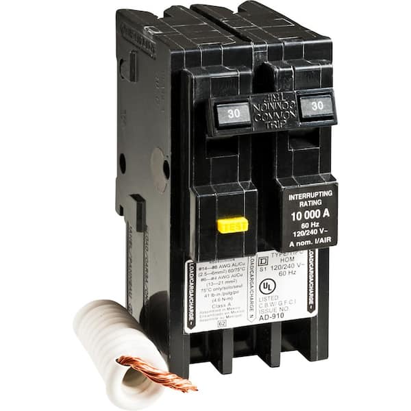 Square D Homeline 30 Amp 2-Pole GFCI Circuit Breaker - Box Packaging