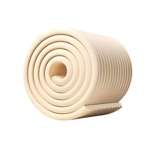 78.72 in. x 5.9 in White Thinken Soft Pre-Taped Rubber Foam Corner Edge Protector Toe Kick for Furniture, Wall, Cabinet