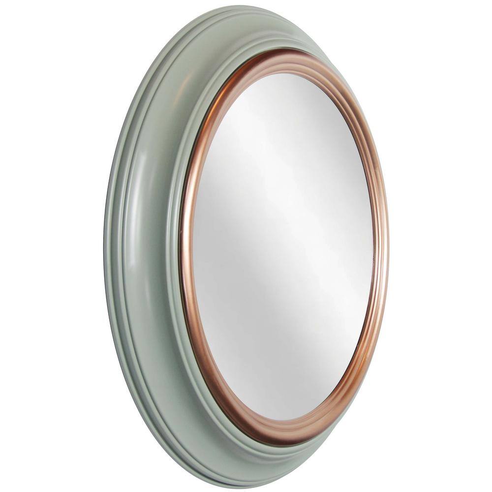 Ornate Sage Green and Gold Round 24-Inch Wall Mirror