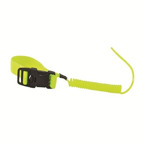 Ergodyne Squids Lime Coil Hard Hat Lanyard with Buckle