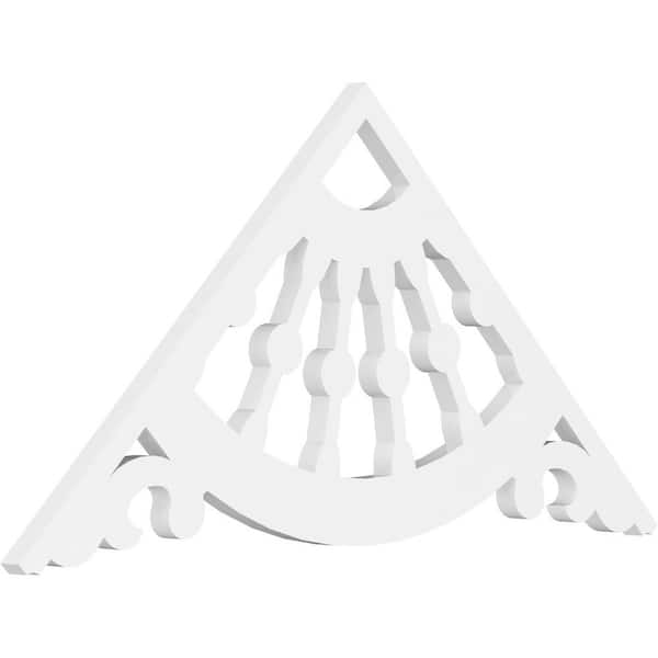 Ekena Millwork 1 in. x 36 in. x 18 in. (12/12) Pitch Wagon Wheel Gable Pediment Architectural Grade PVC Moulding