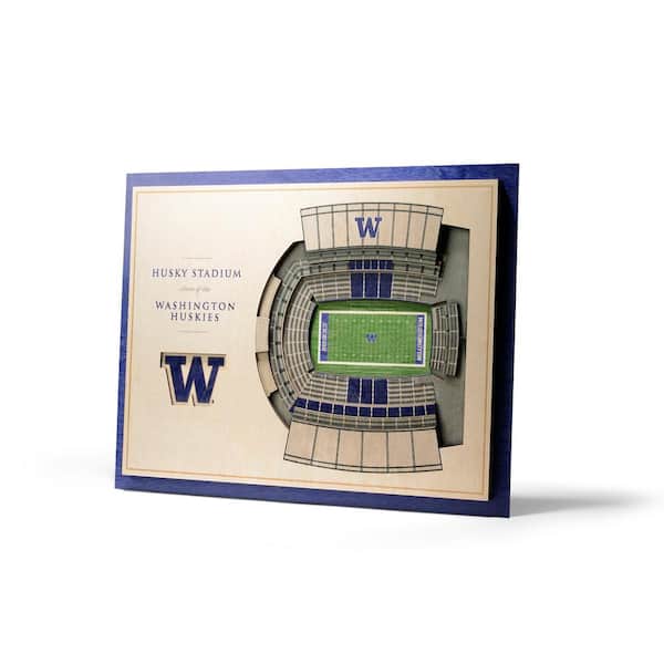YouTheFan NCAA Washington Huskies 5-Layer Stadiumviews 3D Wooden Wall Art