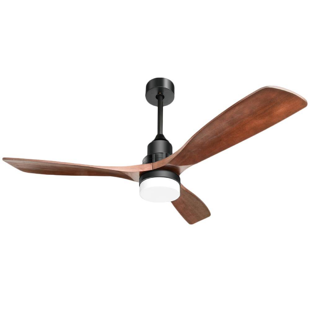 52 in. Integrated LED Indoor Brown Ceiling Fan Lighting with Remote Control and Adjustable Helght price history on PriceWatchPro