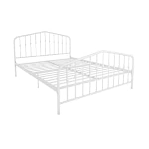 Bushwick White Metal Frame Queen Size Platform Bed