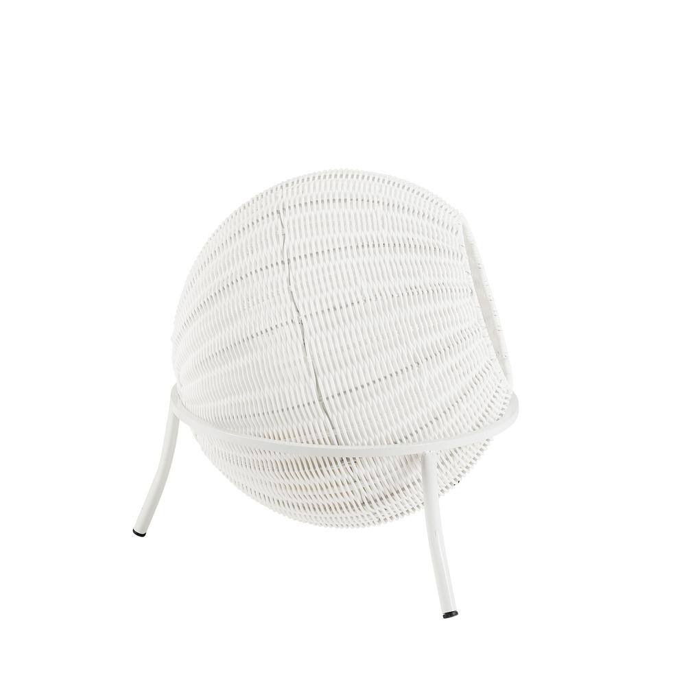 Nala White Wicker Cat Condo with Plush Cushion