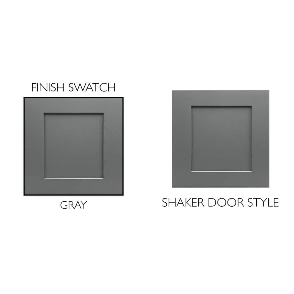 Brookings 60-Inch Gray Shaker Bathroom Vanity Cabinet