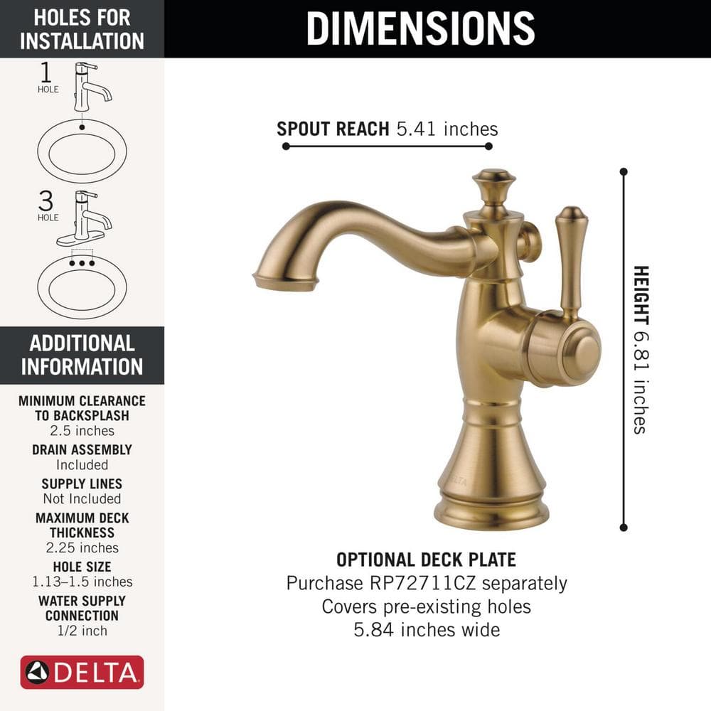 Champagne Bronze Single Handle Bathroom Faucet