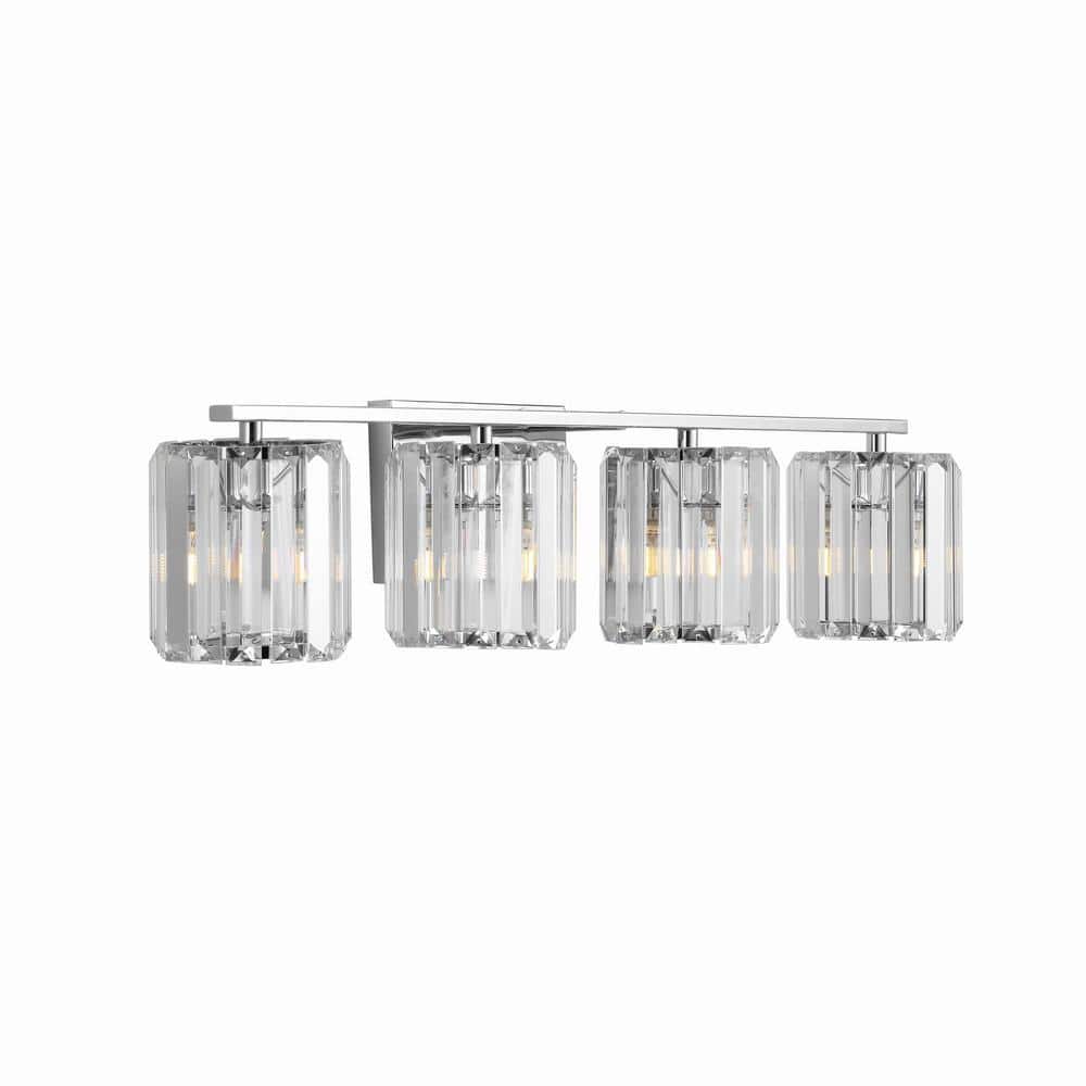 Chrome Glass Prism LED Vanity Light, 29.75"