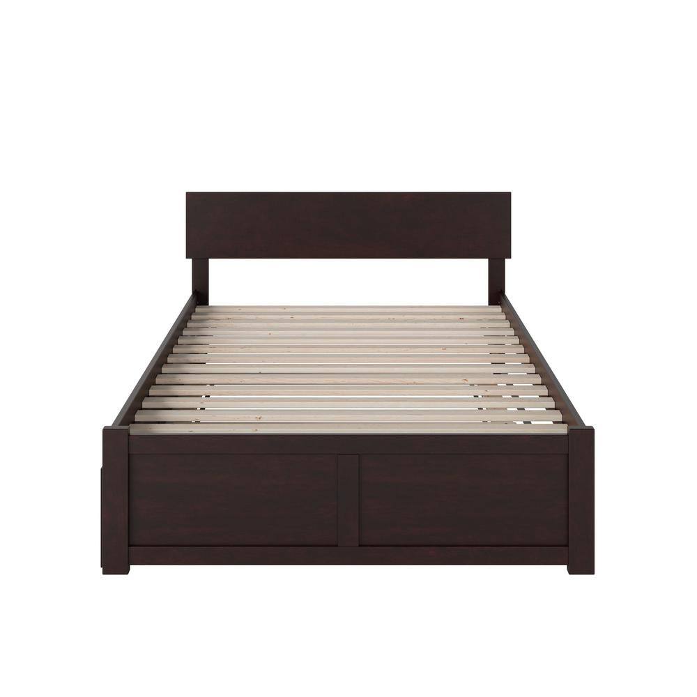 Espresso Full Size Platform Bed with Trundle and Headboard