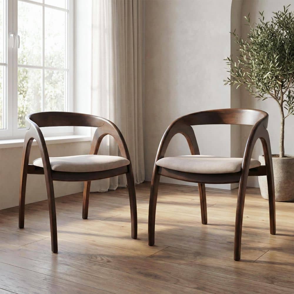 Furniture of America Shelun VII Rich Walnut Mid Century Fabric