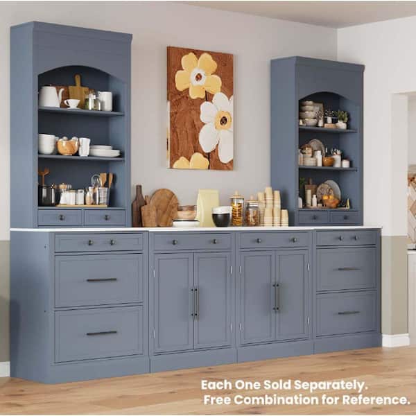 XUJMK 29 in. W x 18 in. D x 35 in. H Gray Linen Cabinet