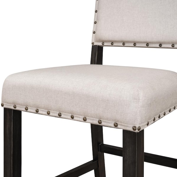 GOJANE Espresso Soft Fabric Dining Chairs with Seat Cushions and