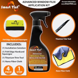 Advanced Window Film Install Kit with Application Solution, Nano Fiber Cloth, Trim Tool and Felt Install Tool (4-Piece)