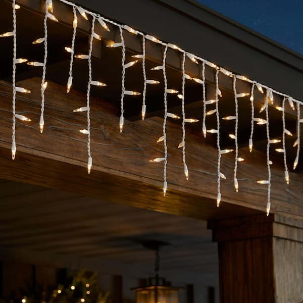 200 Count Clear Incandescent Mini Icicle Lights