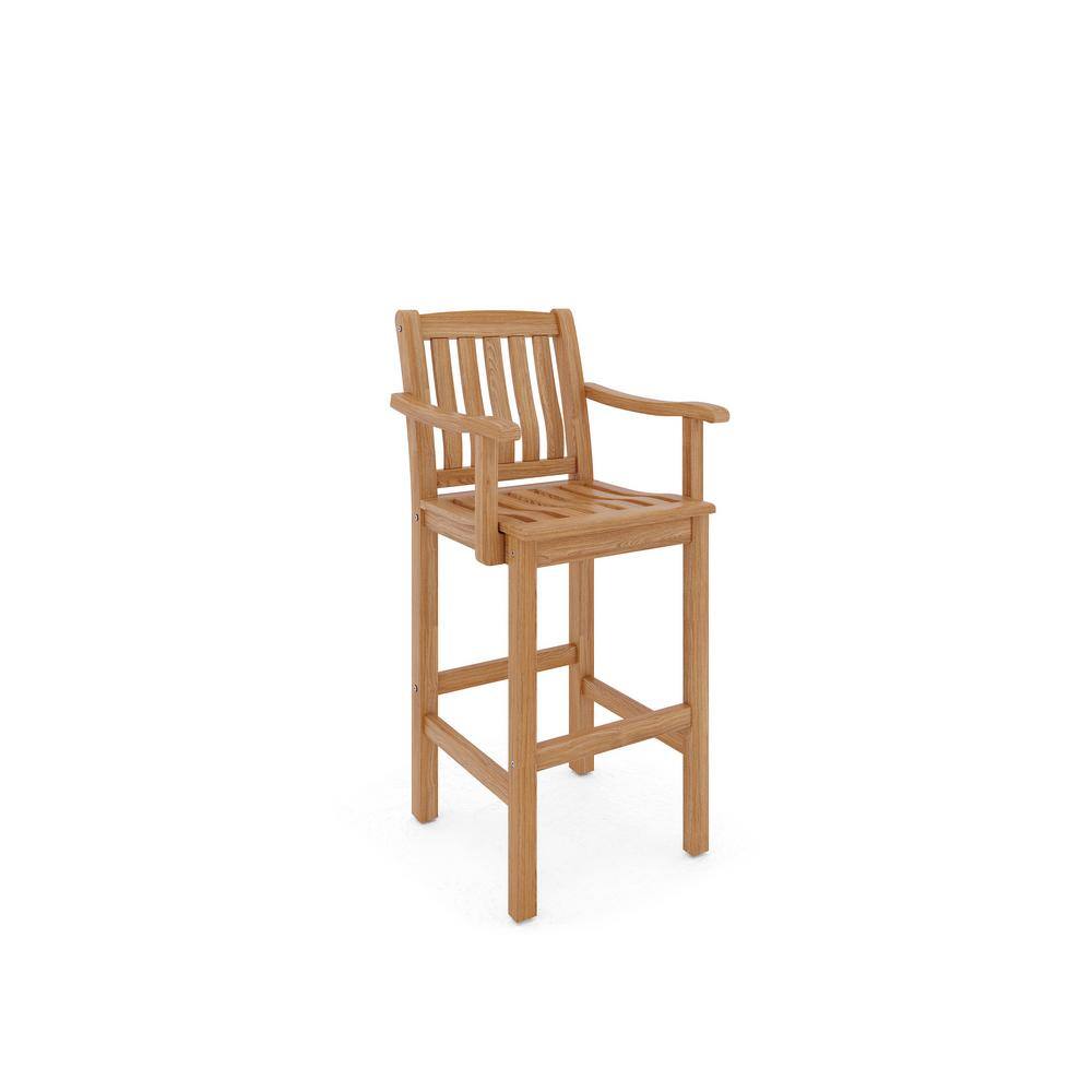 Michele Teak Outdoor Bar Armchair CMAC594 The Home Depot