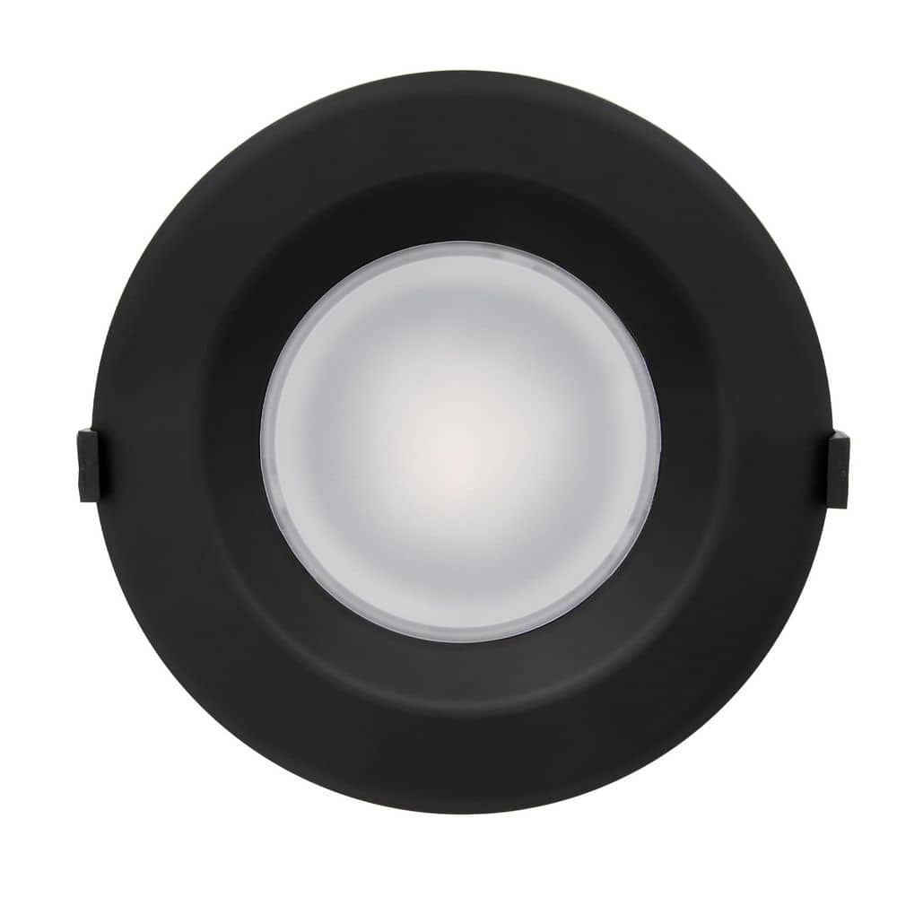Black 6-Inch Recessed LED Downlight with Selectable Color Temperature