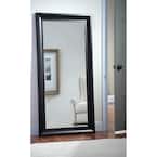 65 in. x 31 in. Classic Rectangular Framed Dark Espresso Leaning Floor Mirror with Beveled Glass