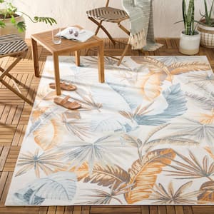 Abaco Tropical Foliage Ivory 6 ft. x 9 ft. Indoor/Outdoor Area Rug