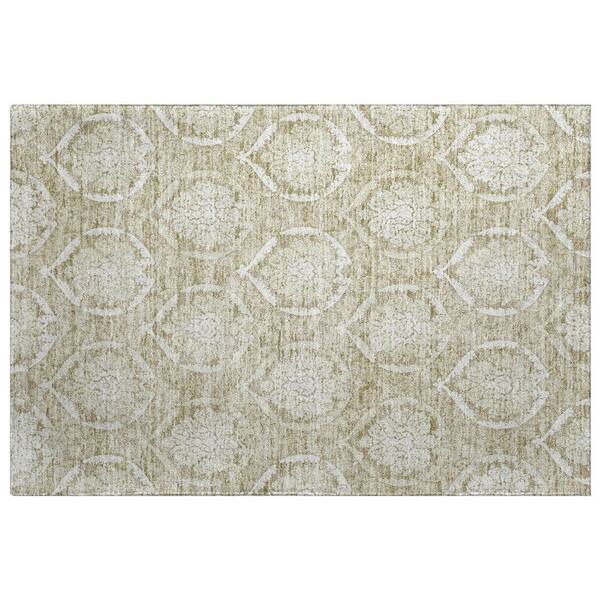 Dream Shag Premium Machine Washable Abstract ADS810 Tan 2 ft. x 3 ft. Accent Rug