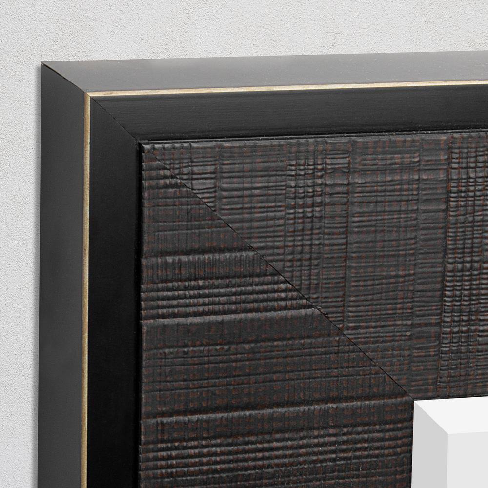 Rustic Brown Beveled 27.5 x 33.5 Rectangular Bathroom Vanity Mirror