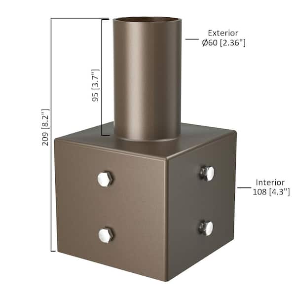 4 in. Square Mounting Bracket for Outdoor Pole Lights