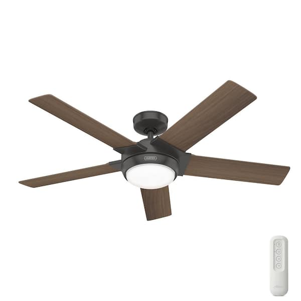Hunter Byhalia 52 in. Indoor/Outdoor Noble Bronze Ceiling Fan with Light Kit and Remote Included